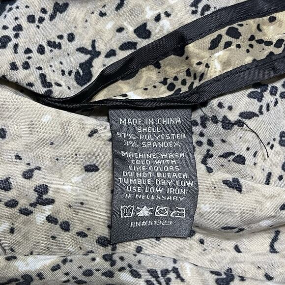 Vince Camuto Snakeskin Animal Print Bomber Jacket Size M Tan Black Zip Soft Fall - Picture 10 of 11